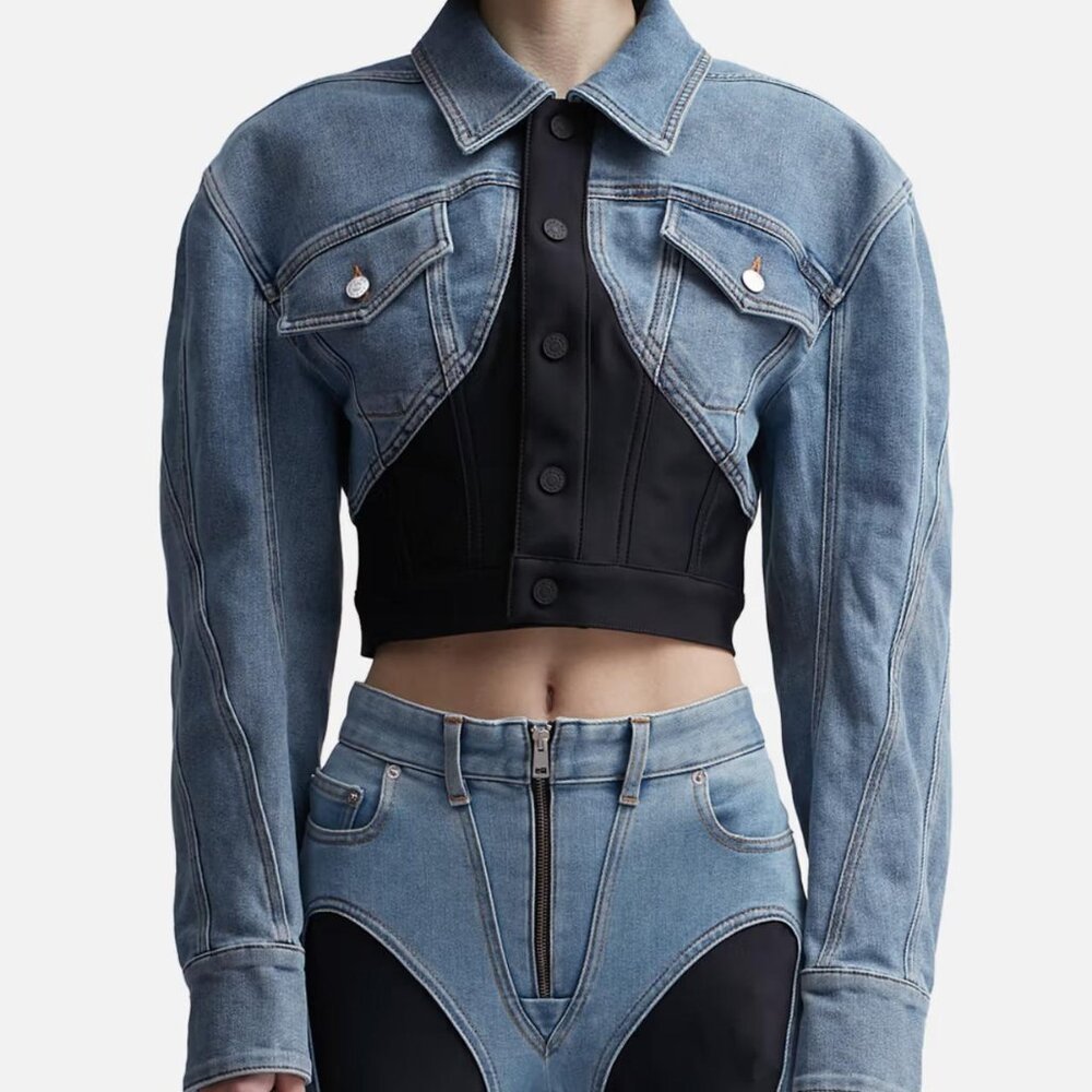 ❤️MUGLER❤️ Cropped Denim Jacket